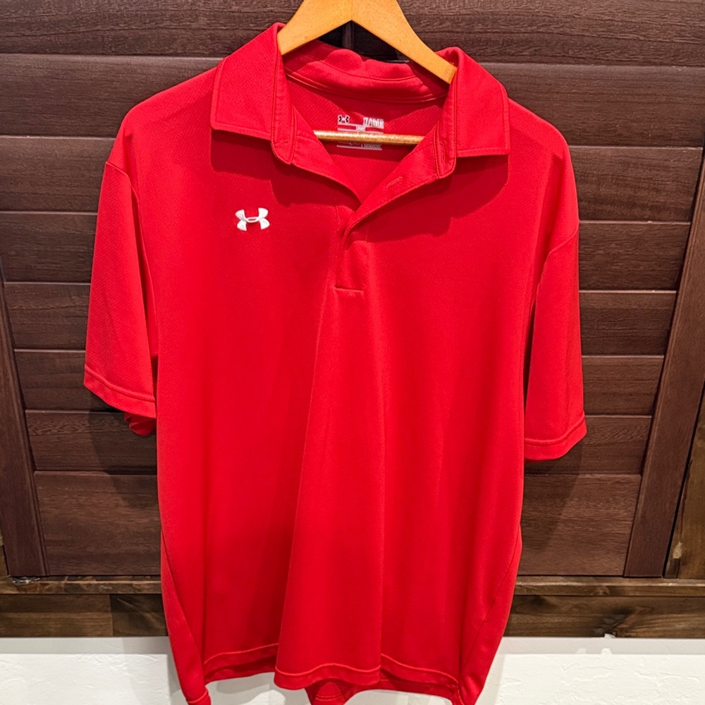 Under Armour Men's Bright Red Polo Shirt